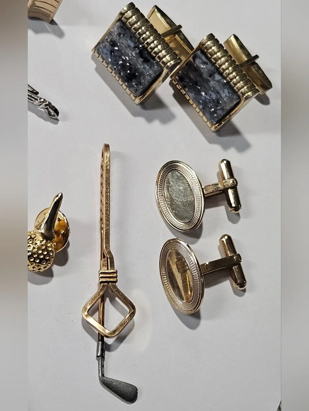 VTG Cuff Links Tie Clips & Bars Krementz Pioneer Kreisler Swank Hickok Sterling